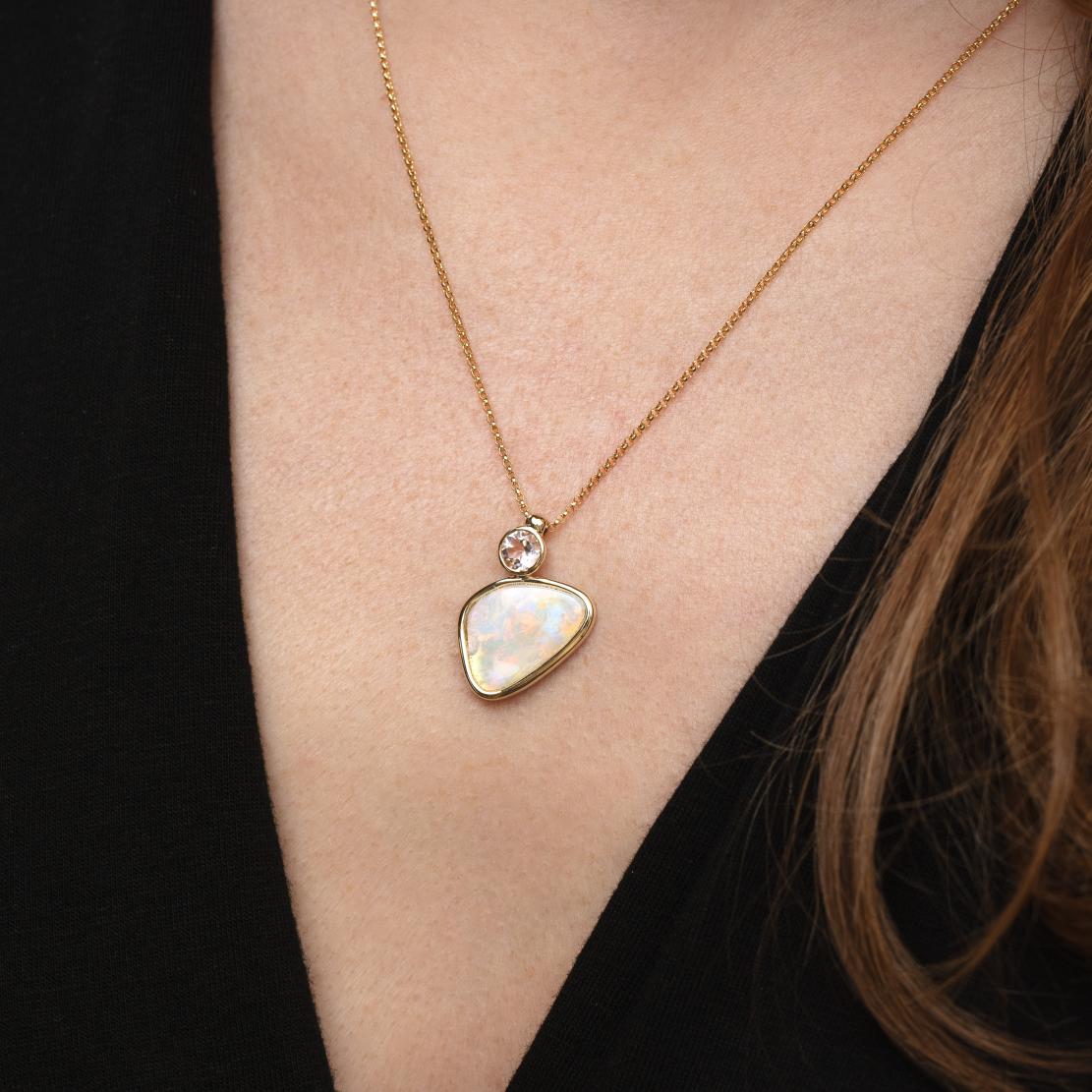 Drahokamový náhrdelník Morga, žlté zlato