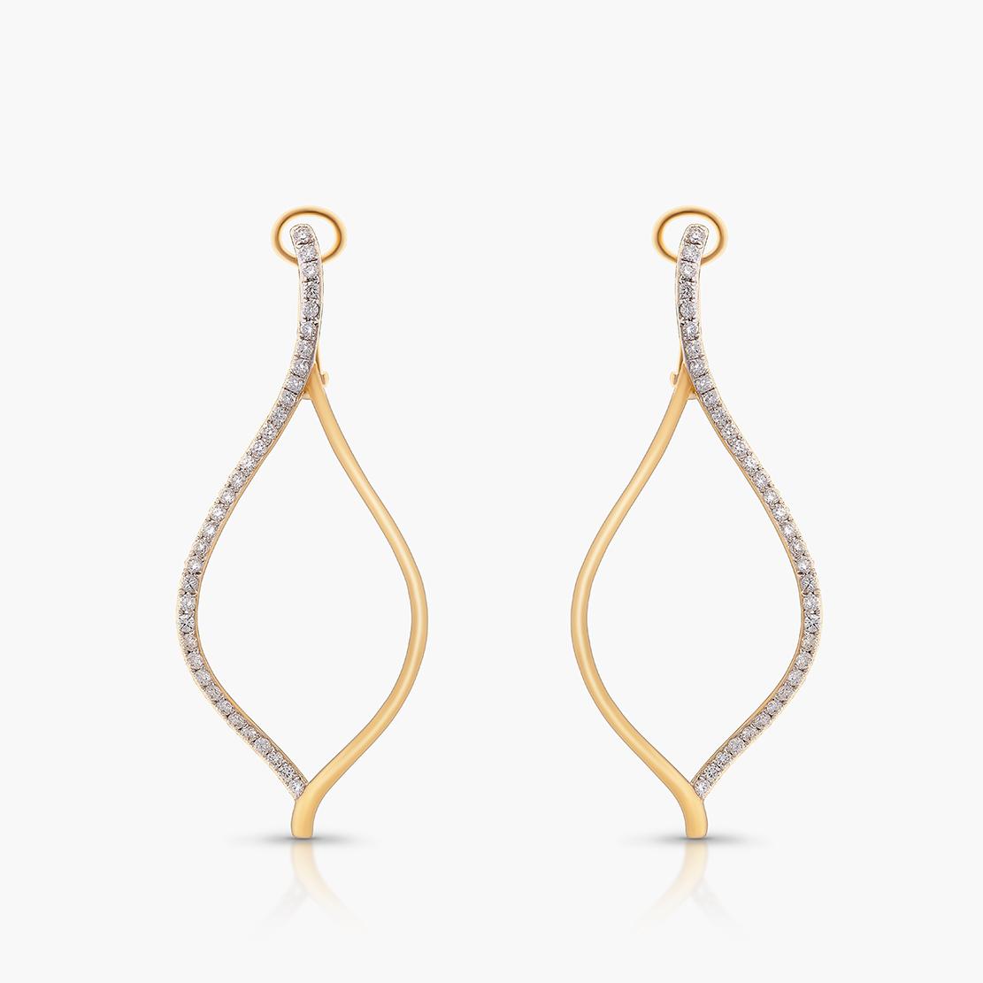 Diamantové náušnice Astral, žlté zlato