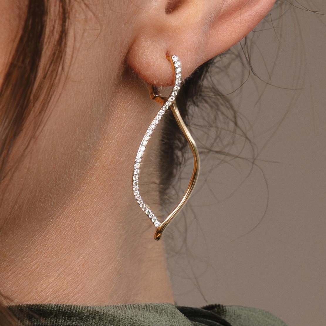 Diamantové náušnice Astral, žlté zlato