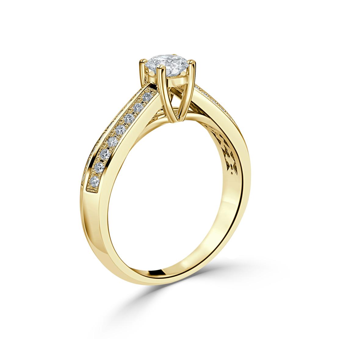 Diamantový zásnubný prsteň Gianna, žlté zlato
