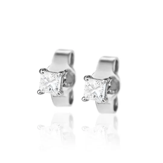 Obľúbené šperky - Diamantové náušnice Squares, biele zlato