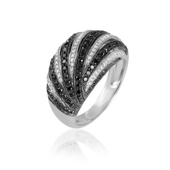 Prsteň Flare, biele zlato, farebný diamant, diamant.