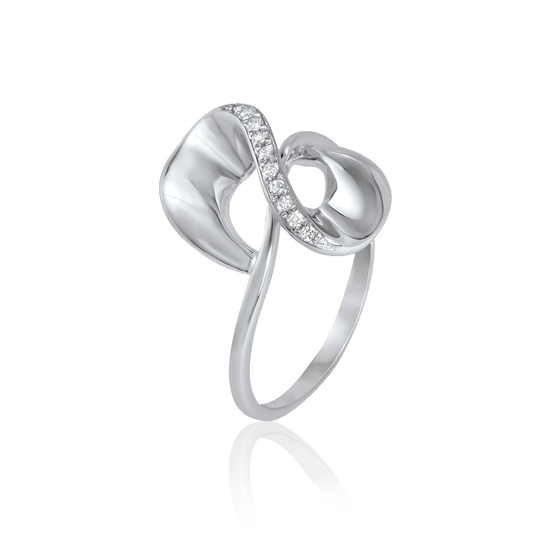 Prsteň Timeless, biele zlato, diamant.