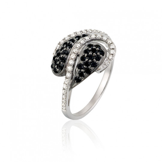 Prsteň Couple, biele zlato, farebný diamant, diamant.