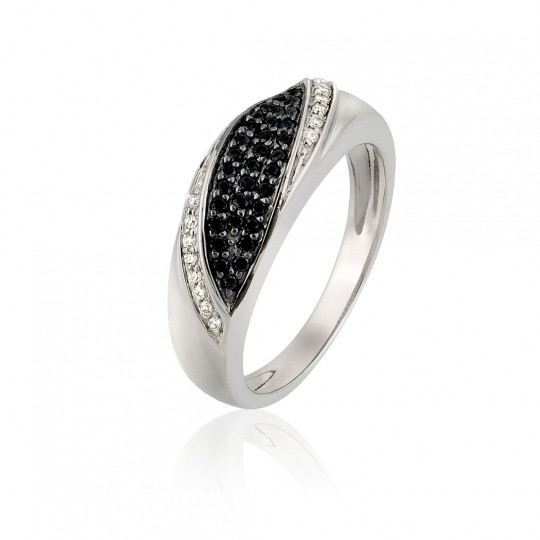Prsteň Elder, biele zlato, farebný diamant, diamant.