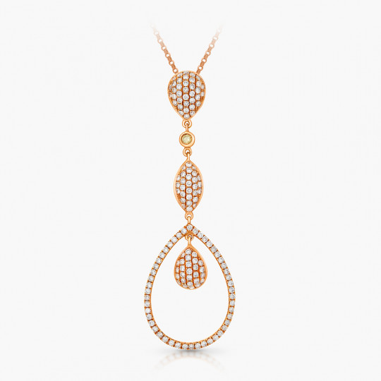 Prívesok Courtly, ružové zlato, diamant, farebný diamant.