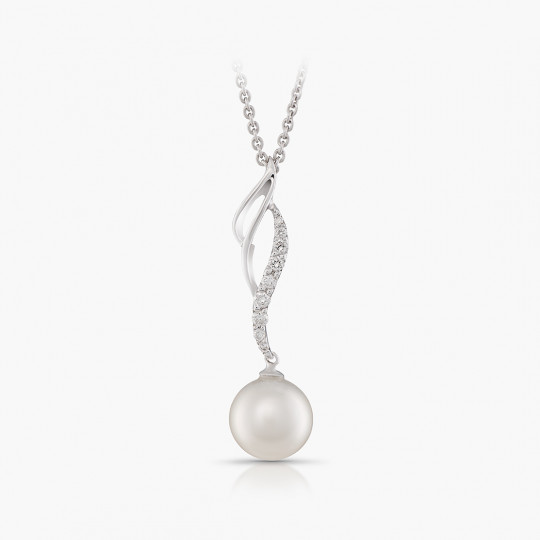 Prívesok Epiphany, biele zlato, juhomorská perla, diamant.