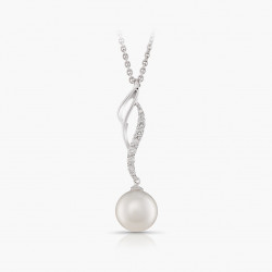 Prívesok Epiphany, biele zlato, juhomorská perla, diamant.