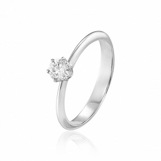 Prsteň Janette, biele zlato, diamant.