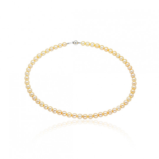 Perlový náhrdelník Gradation, biele zlato, morská perla akoya.