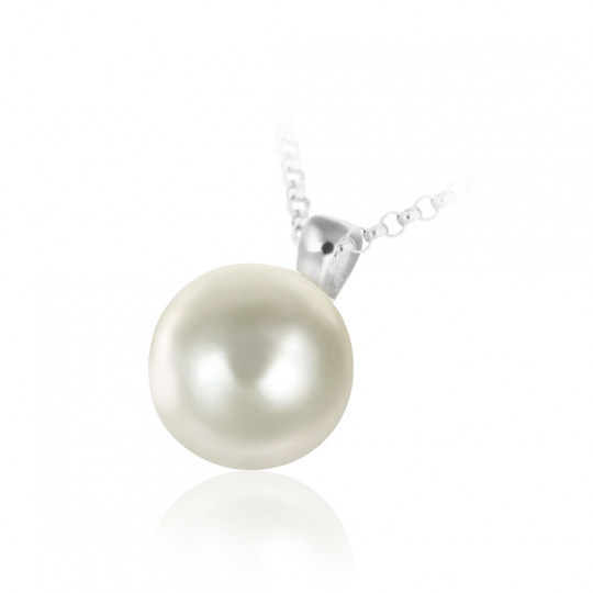 Prívesok Celestial, biele zlato, juhomorská perla.