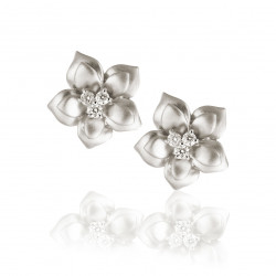Náušnice Azalea, biele zlato, diamant.