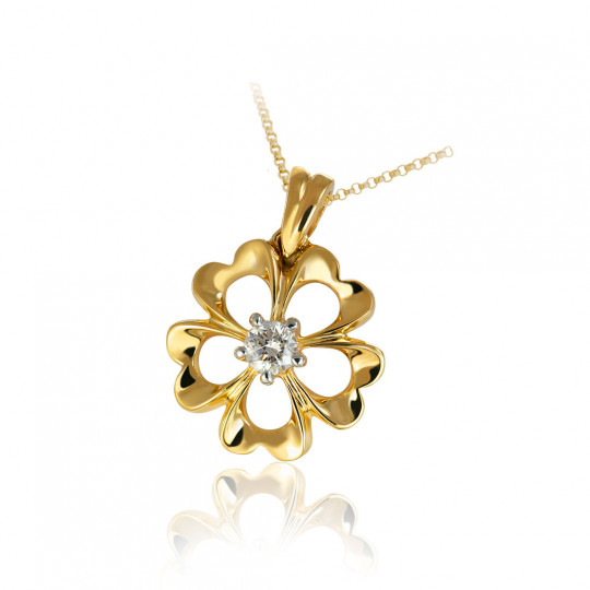 Prívesok Purity, žlté zlato, diamant.
