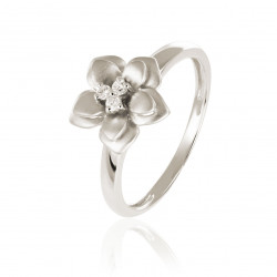Prsteň Azalea, biele zlato, diamant.