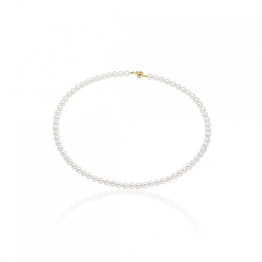 Perlový náhrdelník Sunrise, žlté zlato, morská perla akoya.
