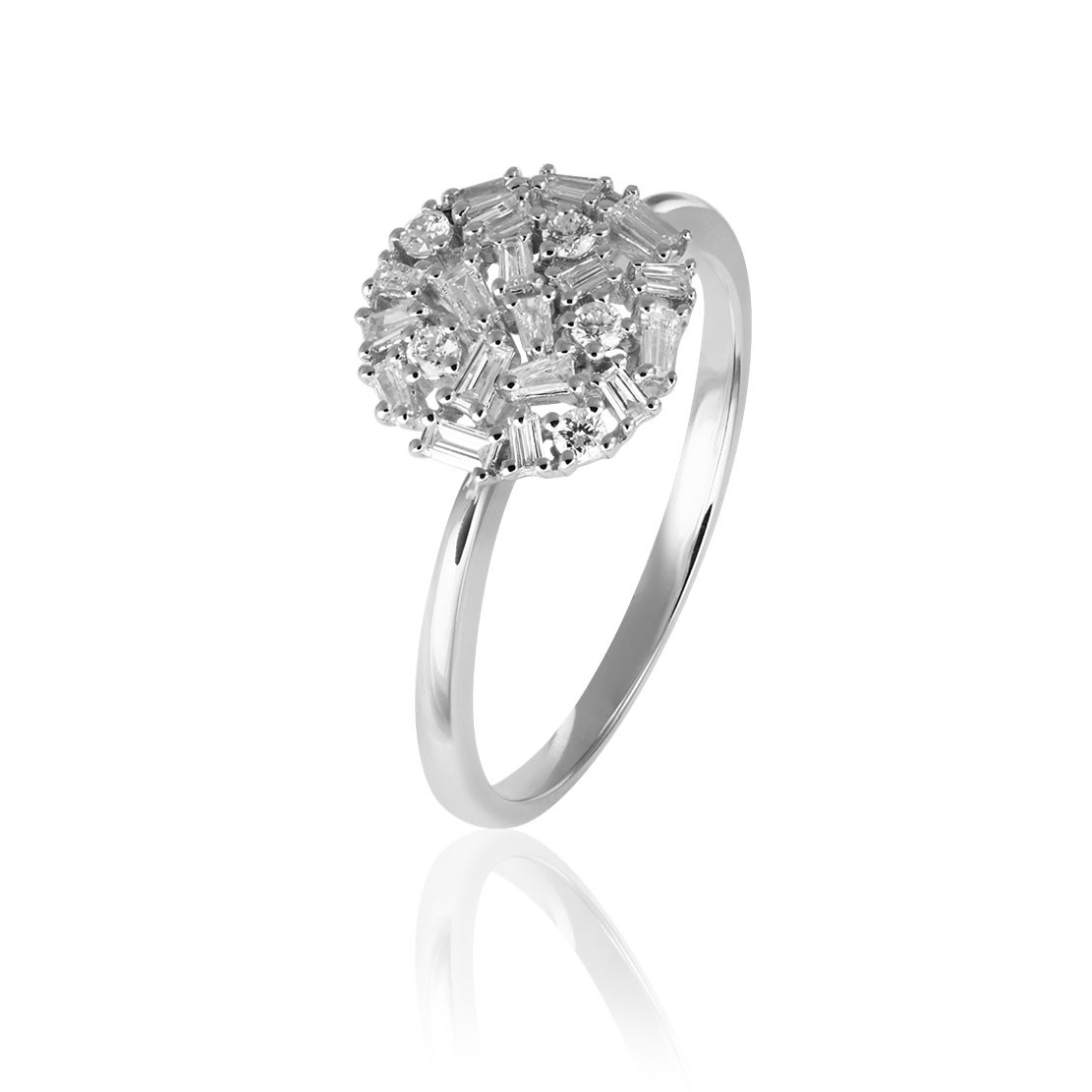 Prsteň Crystals, biele zlato, diamant.