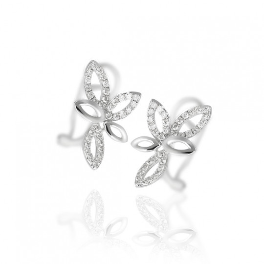 Náušnice Native, biele zlato, diamant.