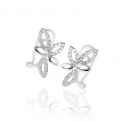 Náušnice Native, biele zlato, diamant.