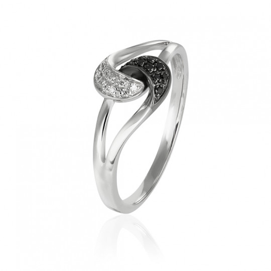 Prsteň Promise, biele zlato, farebný diamant, diamant.