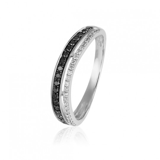 Prsteň Reverse, biele zlato, farebný diamant, diamant.