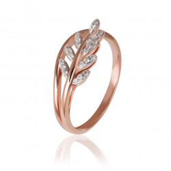 Prsteň Vernal, ružové zlato, biele zlato, diamant.