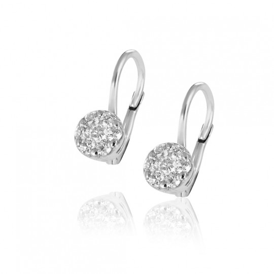 Náušnice Jocelyn, biele zlato, diamant.