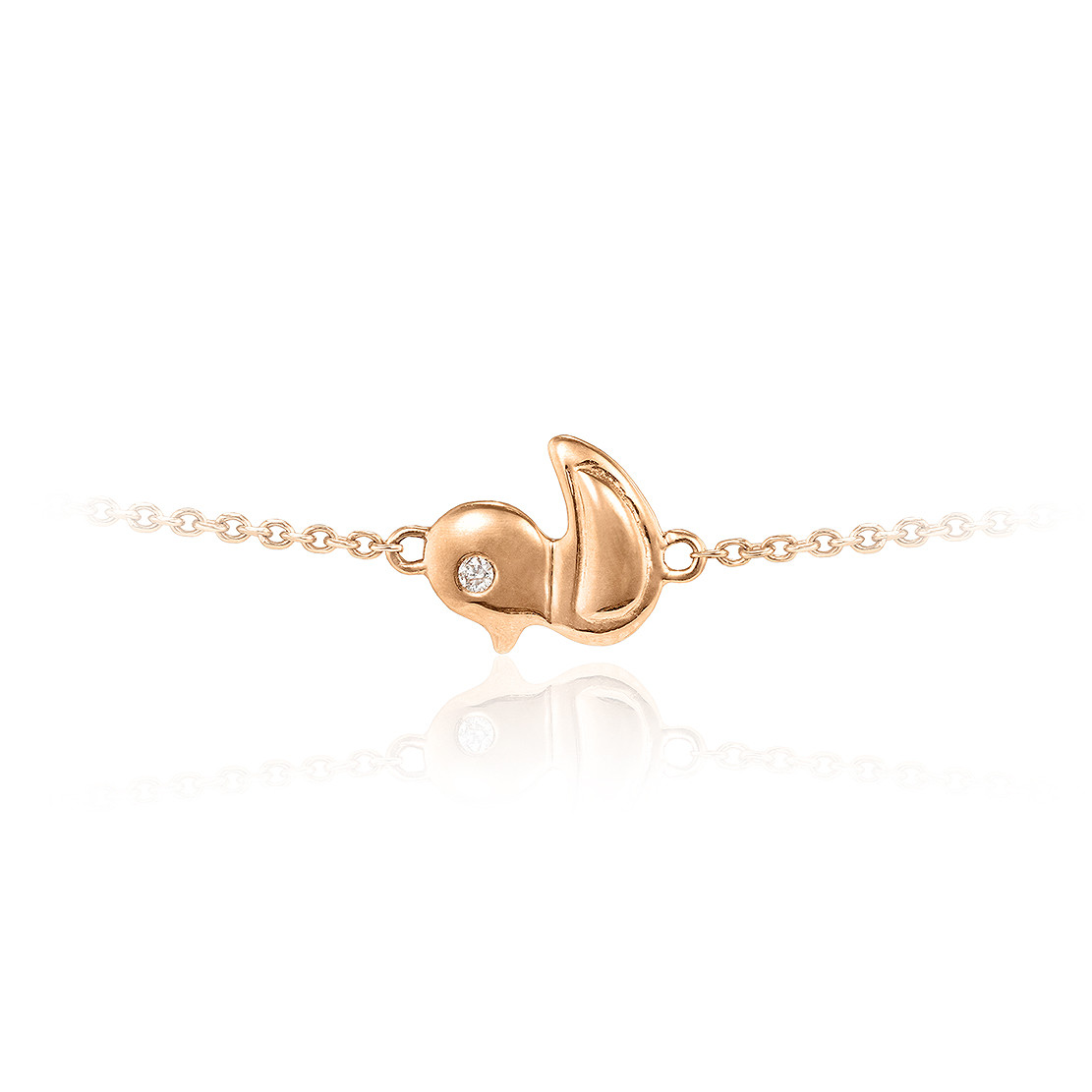 Diamantový náramok Duckling, ružové zlato