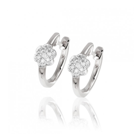 Náušnice Cheer, biele zlato, diamant.