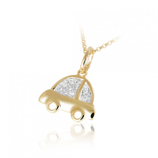 Prívesok Buggy, žlté zlato, diamant.