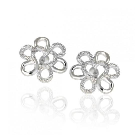 Náušnice Crimpy, biele zlato, diamant.