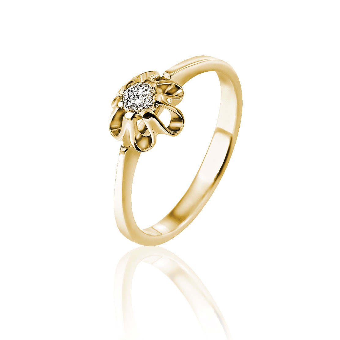 Prsteň Alyssa, žlté zlato, diamant.