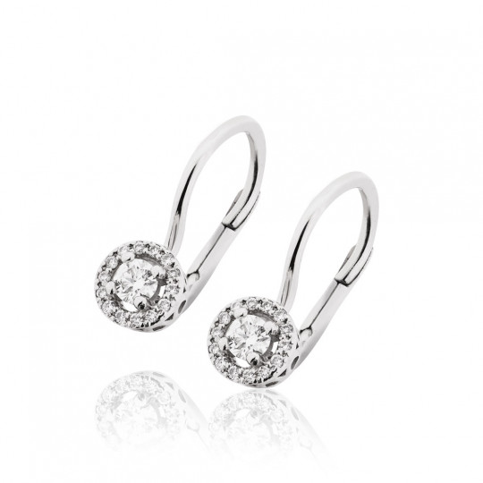 Náušnice Moon, biele zlato, diamant.