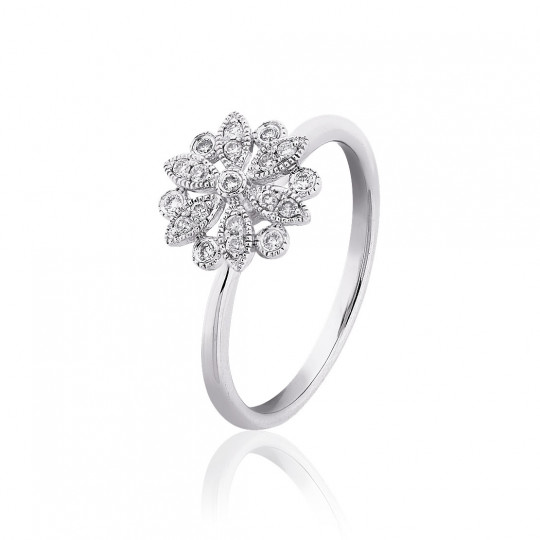 Prsteň Meaning, biele zlato, diamant.