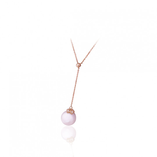 Perlový náhrdelník Chimerical, ružové zlato, sladkovodná perla, diamant.