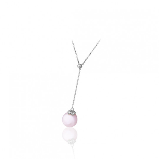 Perlový náhrdelník Chimerical, biele zlato, sladkovodná perla, diamant.