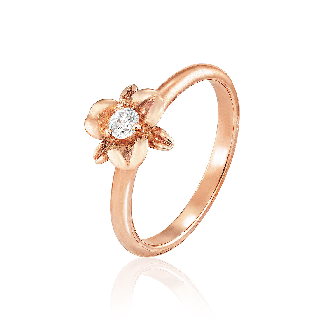 Prsteň Virtue, ružové zlato, diamant.