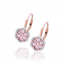 Morganitové náušnice Cream, ružové zlato