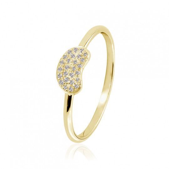 Prsteň Lakuna, žlté zlato, diamant.