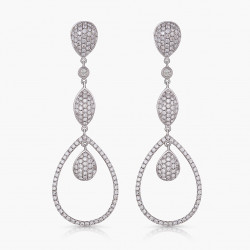 Náušnice Courtly, biele zlato, diamant.