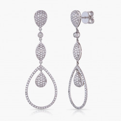 Náušnice Courtly, biele zlato, diamant.
