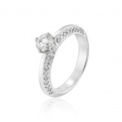Prsteň Jasmine, biele zlato, diamant.