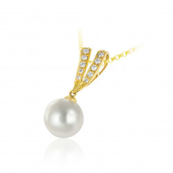 Prívesok Peara, žlté zlato, juhomorská perla, diamant.