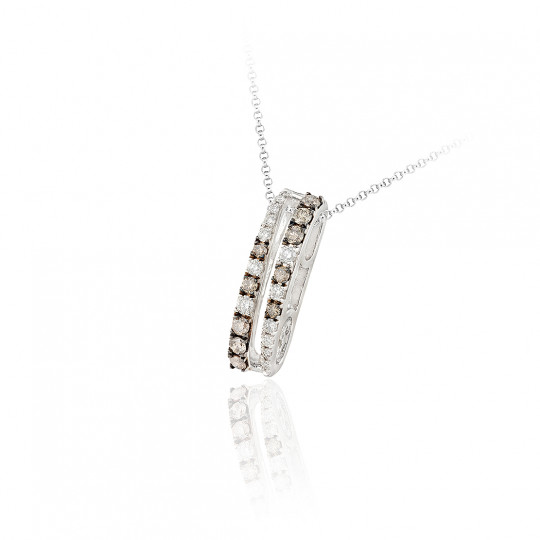 Prívesok Frasco, biele zlato, farebný diamant, diamant.